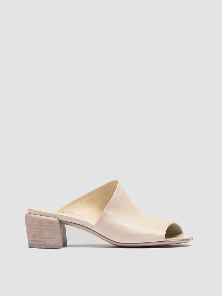 HADRY 008 - White Leather Slide Sandals