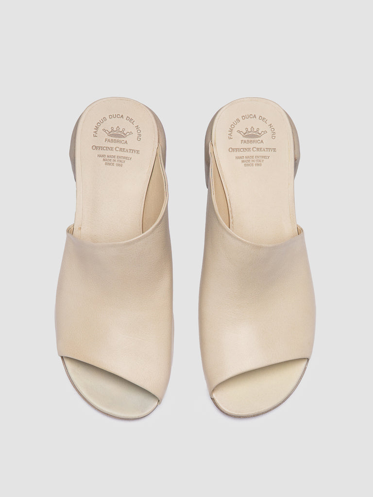 HADRY 008 - White Leather Slide Sandals