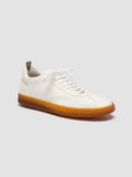 HALO 001 - White Leather Low Top Sneakers