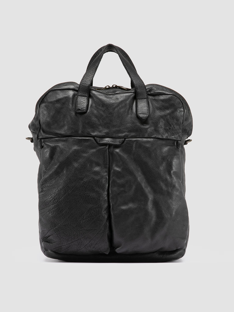 HELMET 041 Nero - Black Leather Tote Bag