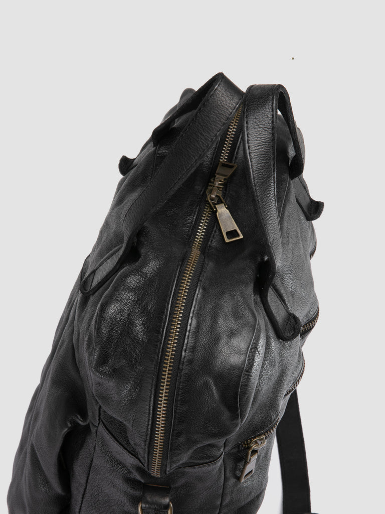 HELMET 041 Nero - Black Leather Tote Bag