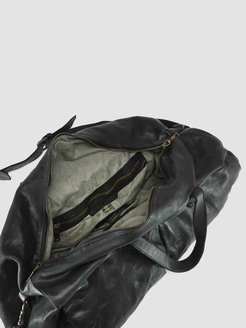 HELMET 043 Nero - Black Leather Weekend Bag Officine Creative - 8