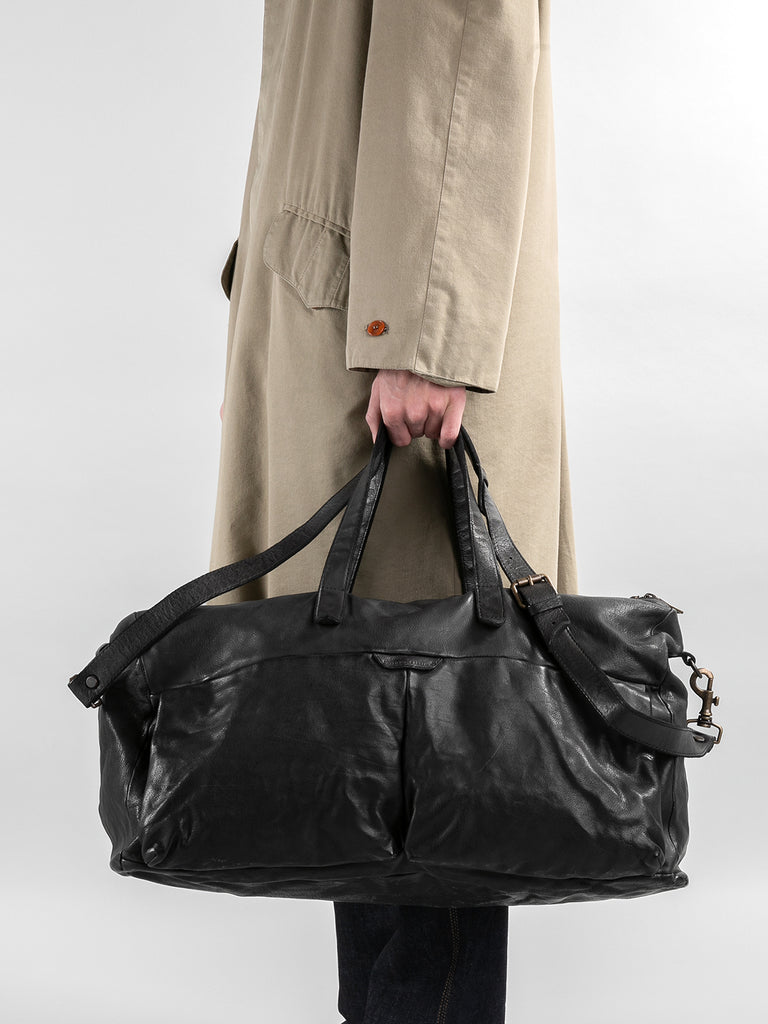 HELMET 043 Nero - Black Leather Weekend Bag Officine Creative - 6