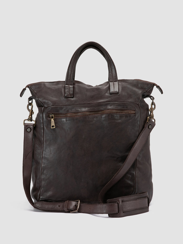 HELMET 045 - Brown Leather Tote Bag