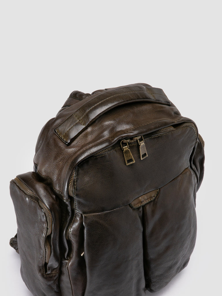 HELMET 047 Safari - Green Leather Backpack
