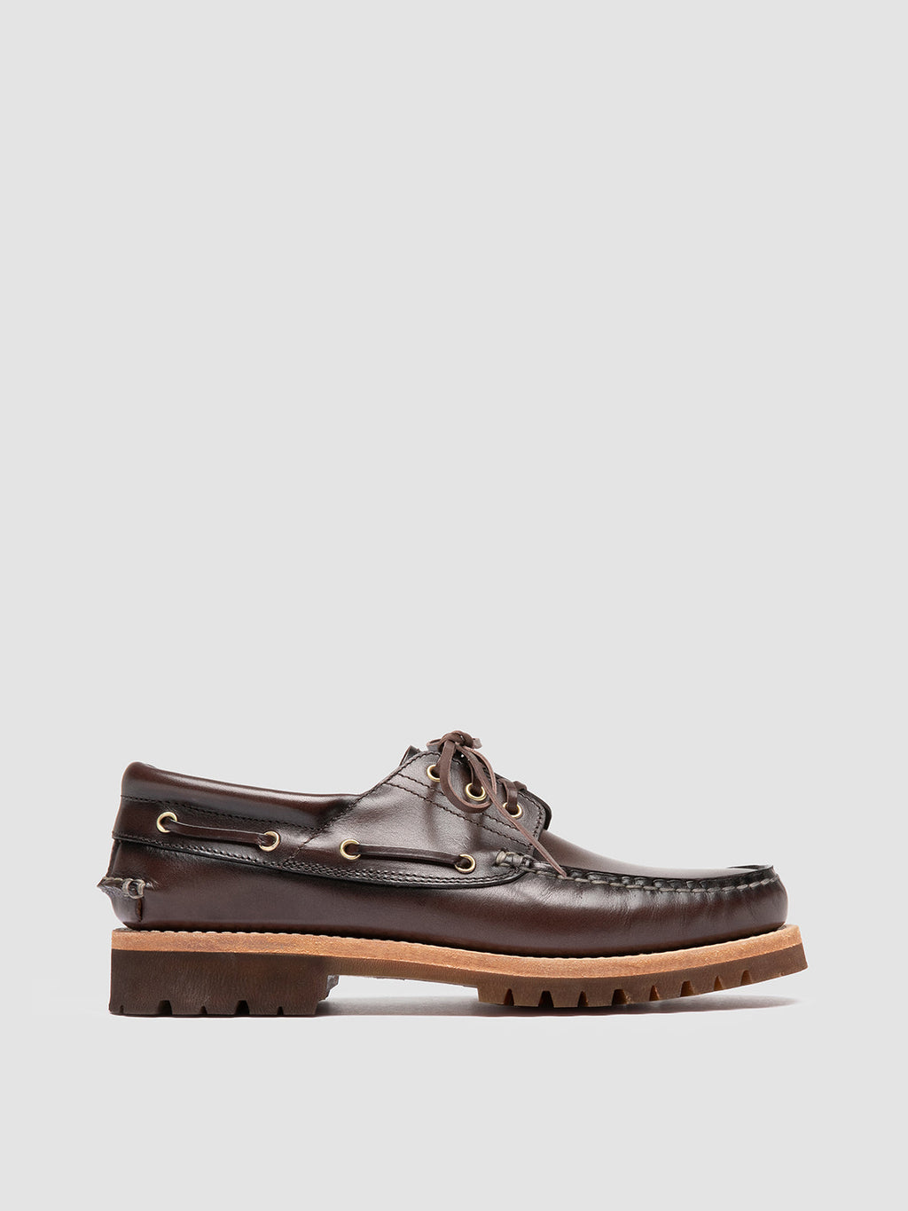 HERITAGE FLEXI 001 - Brown Leather Boat Shoes - 0