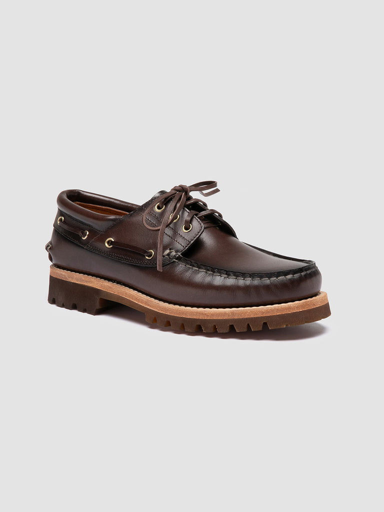 HERITAGE FLEXI 001 - Brown Leather Boat Shoes