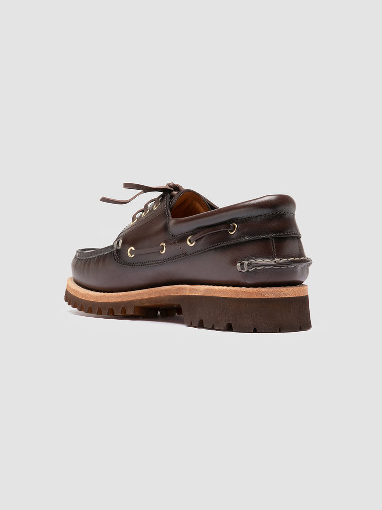 HERITAGE FLEXI 001 - Brown Leather Boat Shoes