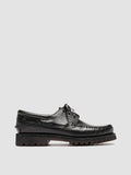 HERITAGE FLEXI 001 - Black Leather Boat Shoes - 0