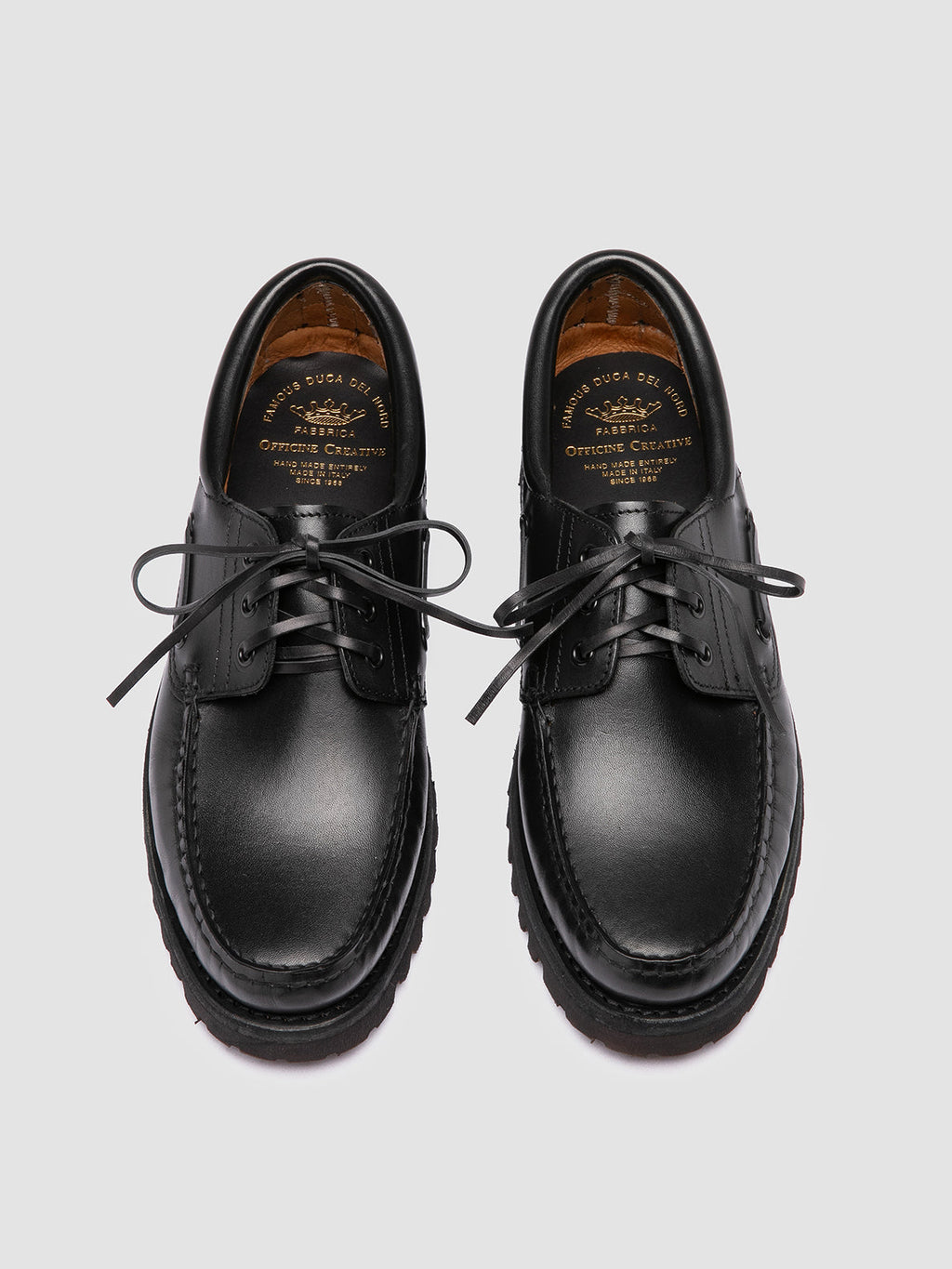 HERITAGE FLEXI 001 - Black Leather Boat Shoes - 1