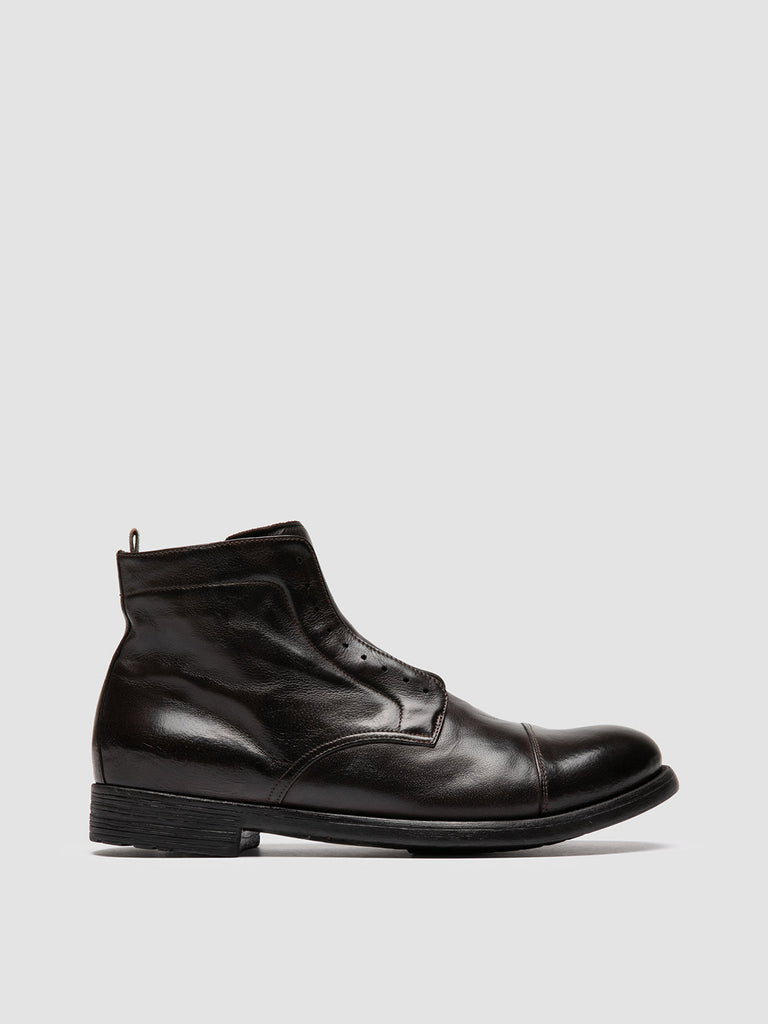 HIVE 005 - Dark Brown Leather Zipped Boots