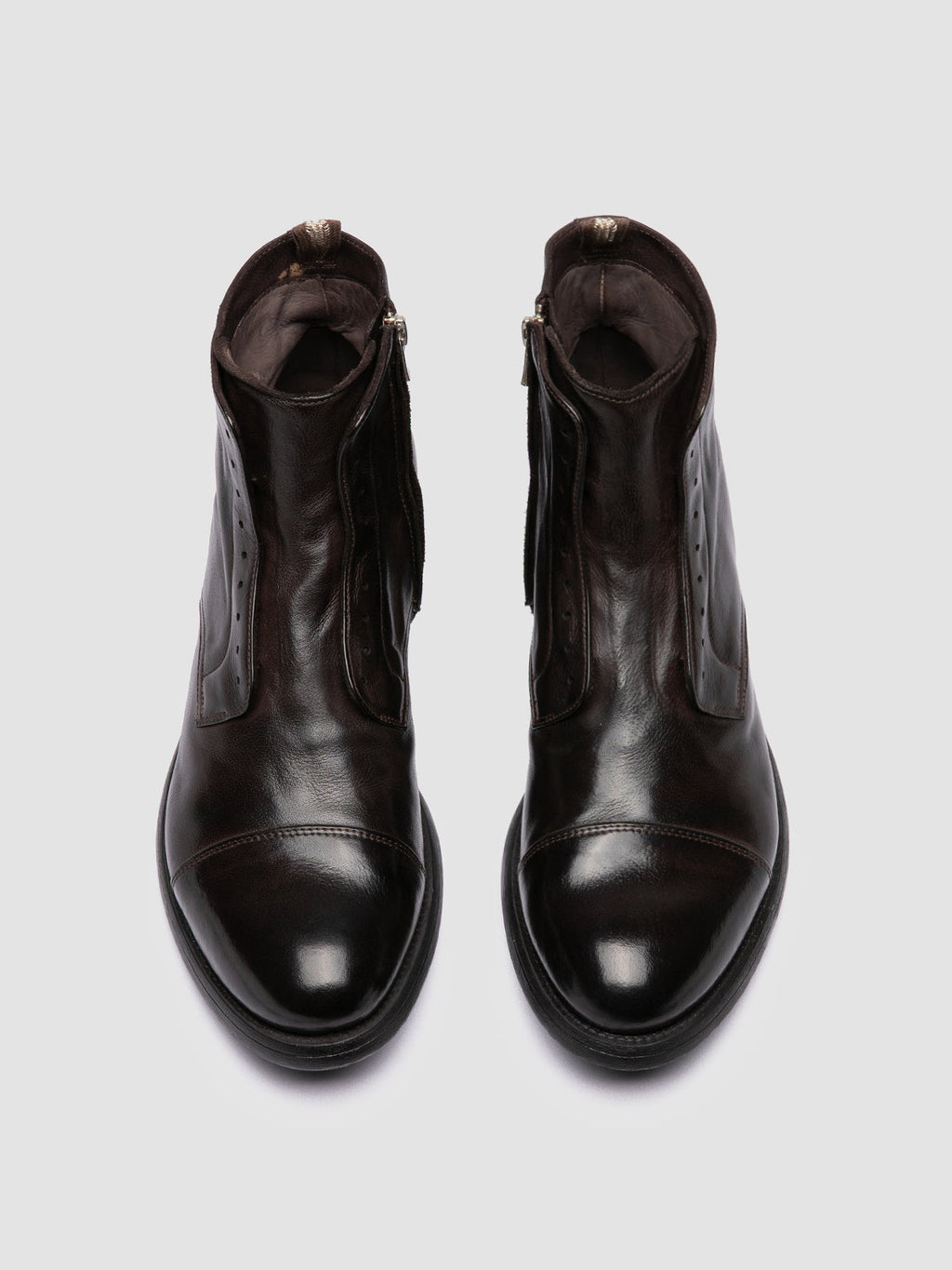 HIVE 005 - Dark Brown Leather Zipped Boots - 1