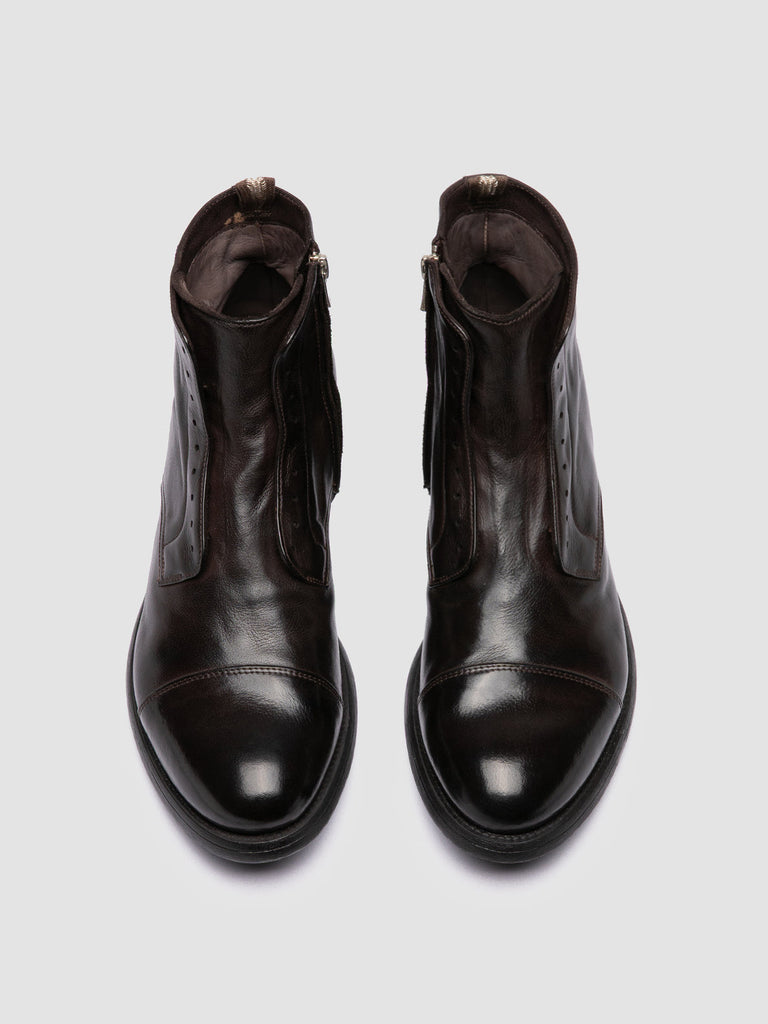 HIVE 005 - Dark Brown Leather Zipped Boots