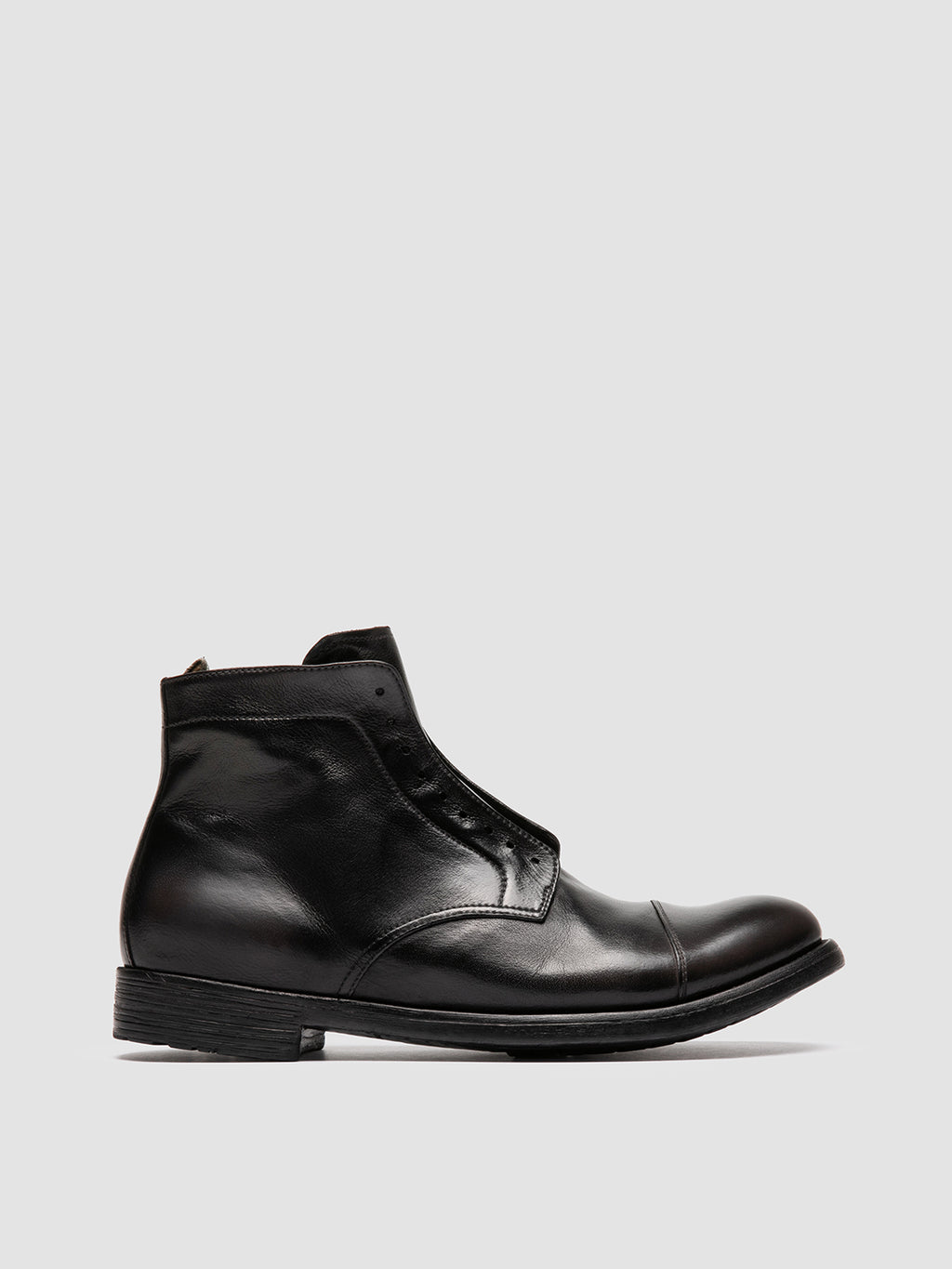 HIVE 005 - Dark Grey Leather Zipped Boots - 0