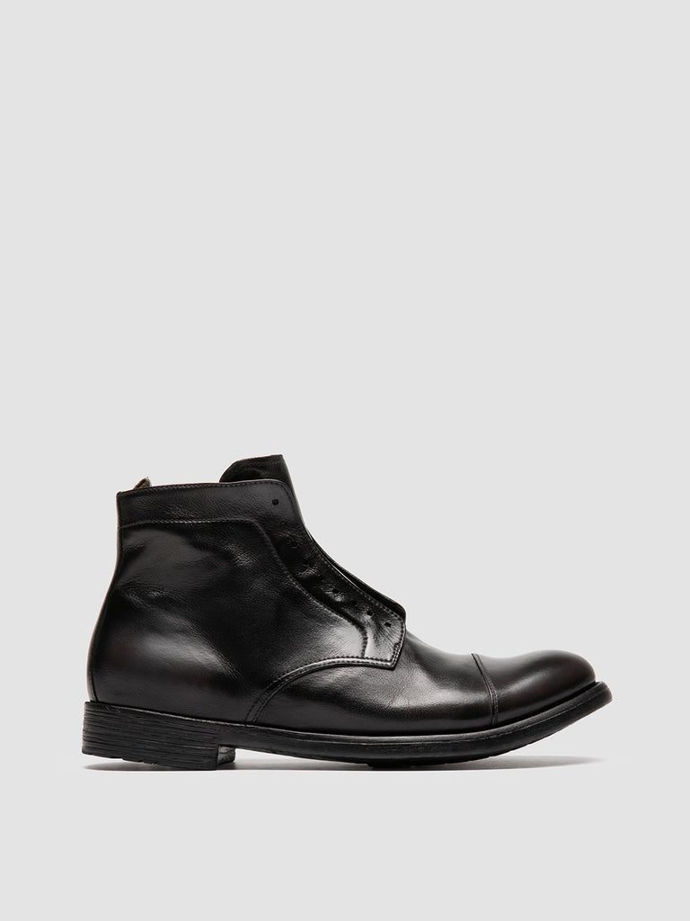 HIVE 005 - Dark Grey Leather Zipped Boots