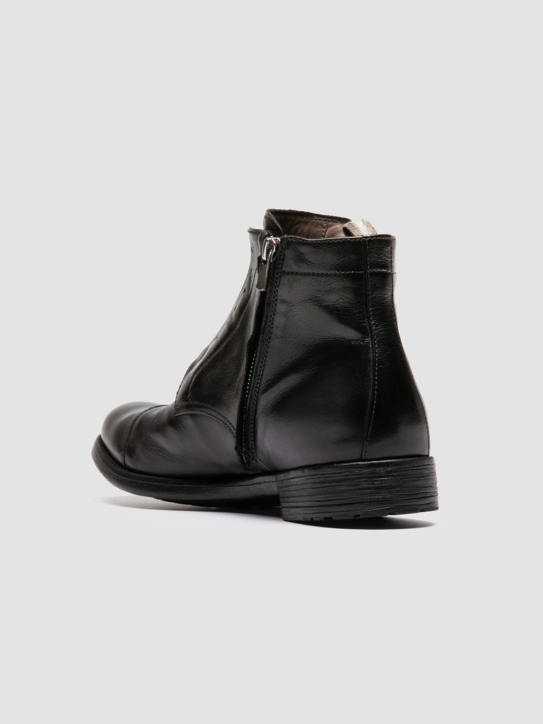 HIVE 005 - Dark Grey Leather Zipped Boots