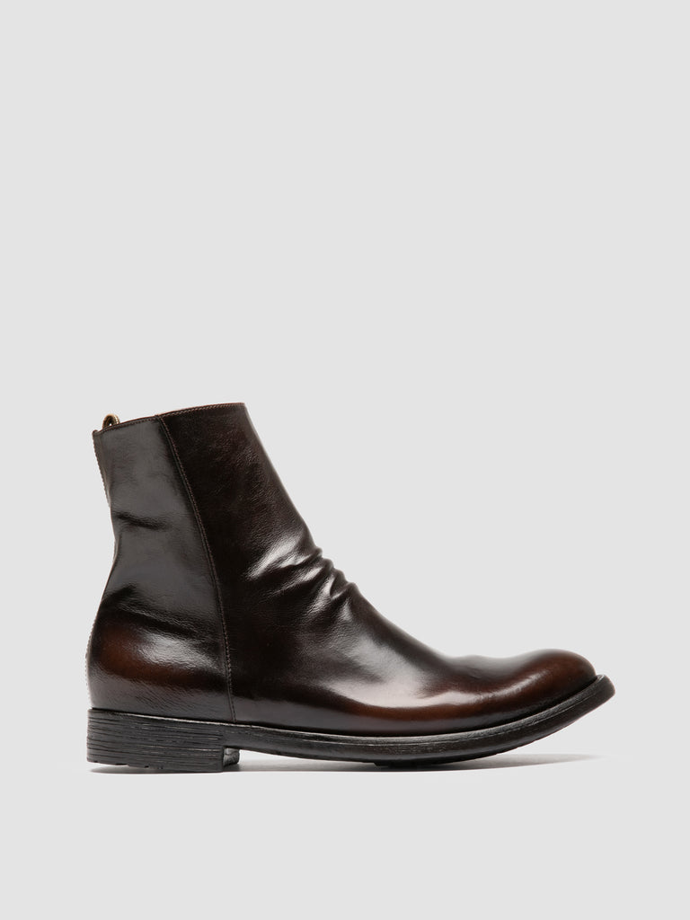 HIVE 010 - Brown Leather Zipped Boots