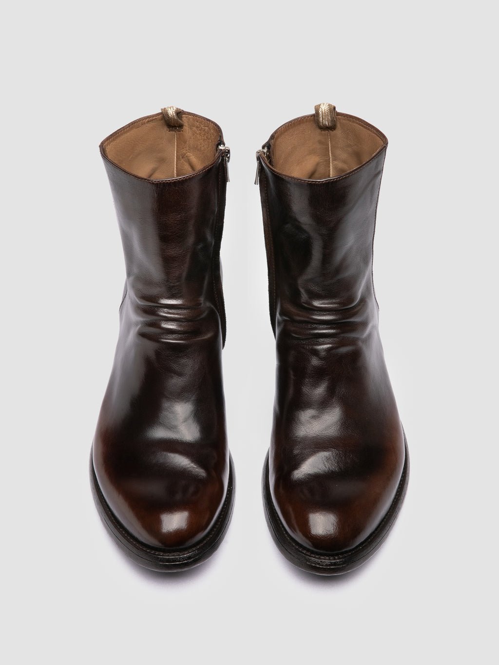 HIVE 010 - Brown Leather Zipped Boots - 1