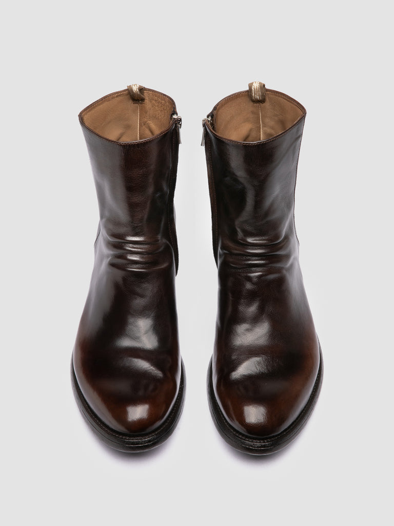 HIVE 010 - Brown Leather Zipped Boots