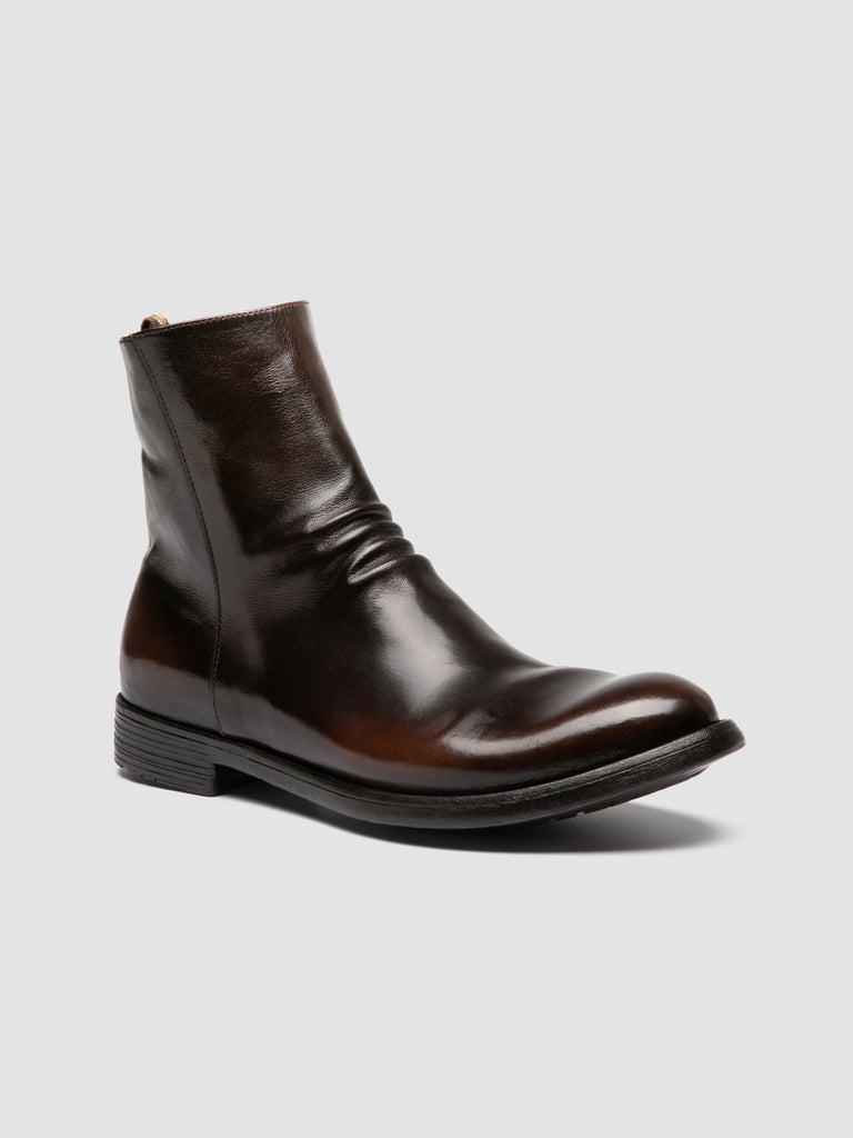 HIVE 010 - Brown Leather Zipped Boots