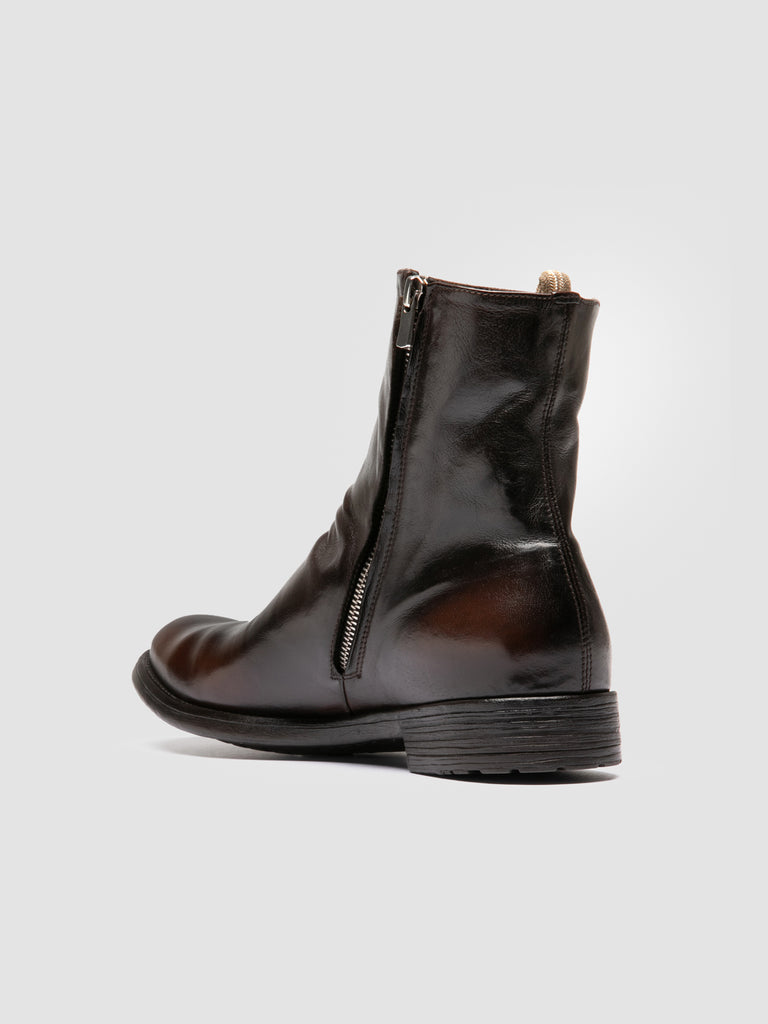 HIVE 010 - Brown Leather Zipped Boots