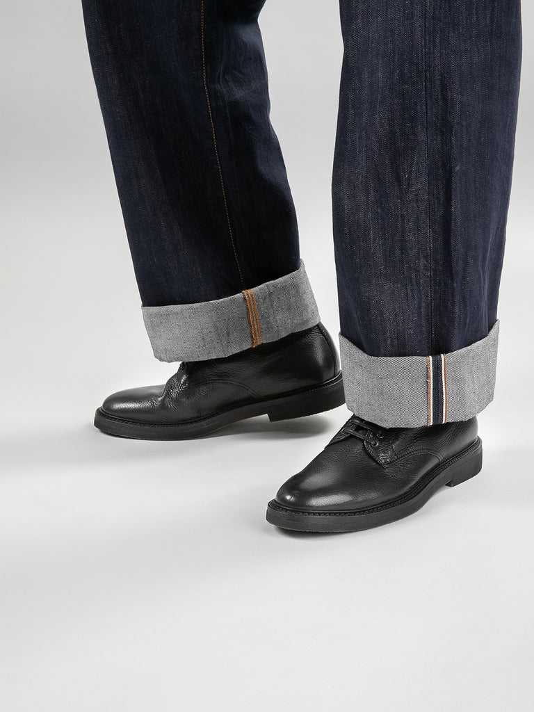 HOPKINS FLEXI 203 Nero - Black Leather Lace-up Boots Men Officine Creative - 6