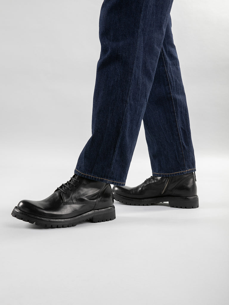 IKONIC 001 Novak Nero - Black Leather Lace Up Boots Men Officine Creative - 6
