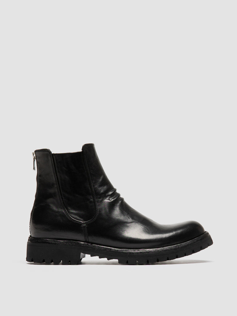 IKONIC 005 Novac Nero - Black Leather Zip Boots Men Officine Creative - 1