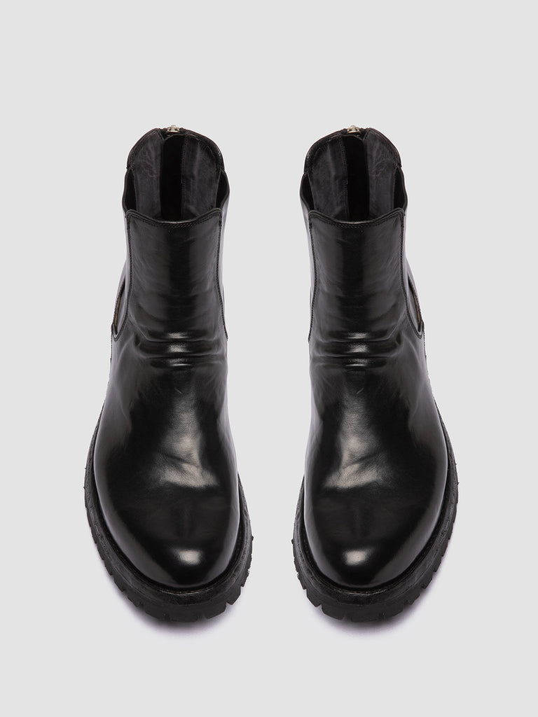 IKONIC 005 Novac Nero - Black Leather Zip Boots Men Officine Creative - 2
