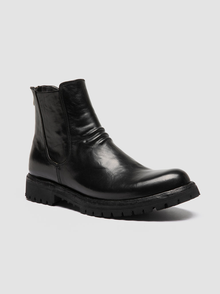 IKONIC 005 Novac Nero - Black Leather Zip Boots Men Officine Creative - 3