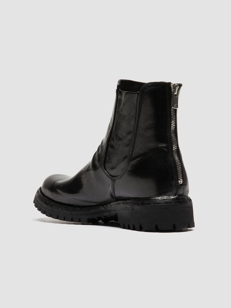 IKONIC 005 Novac Nero - Black Leather Zip Boots Men Officine Creative - 4