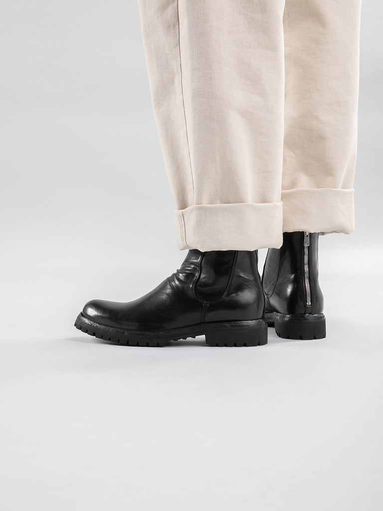 IKONIC 005 Novac Nero - Black Leather Zip Boots Men Officine Creative - 6