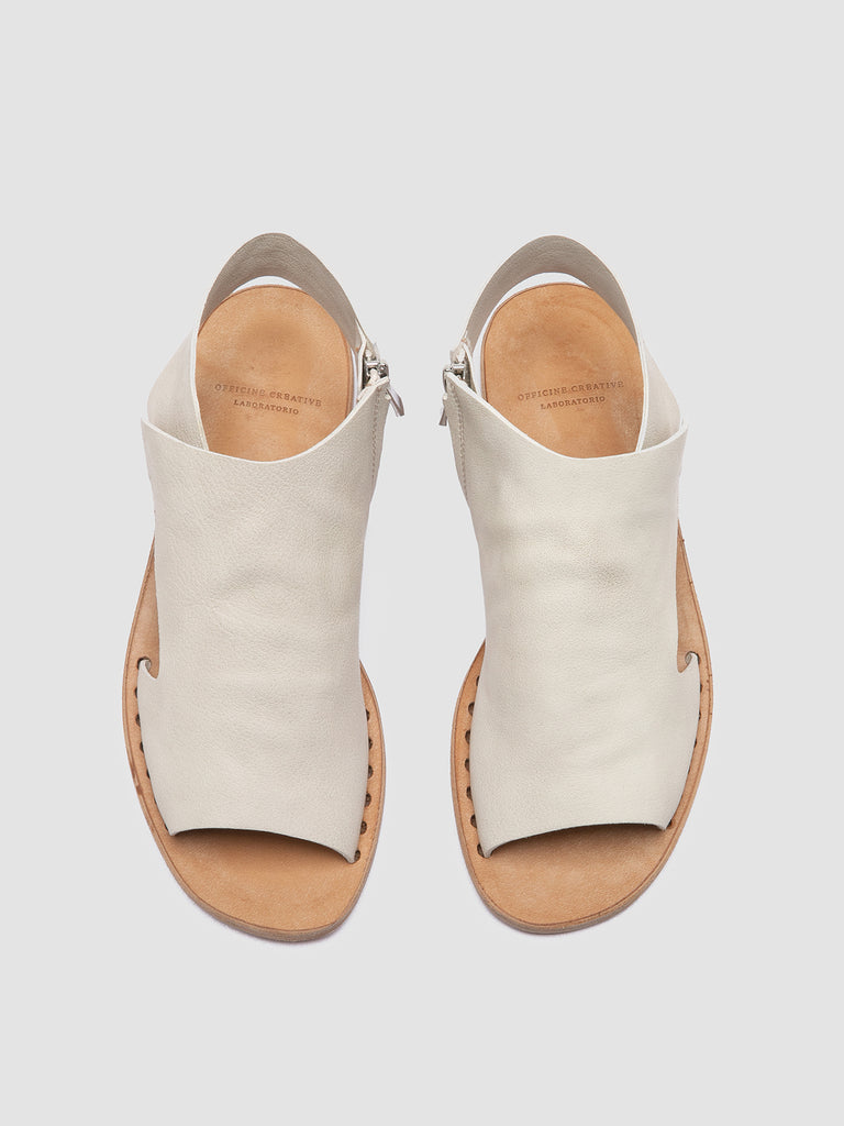 ITACA 033 Nebbia - White Leather sandals