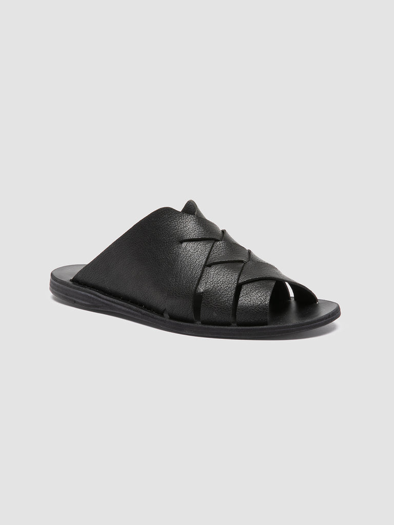 ITACA 049 Nero - Black Leather Slide Sandals Women Officine Creative - 3