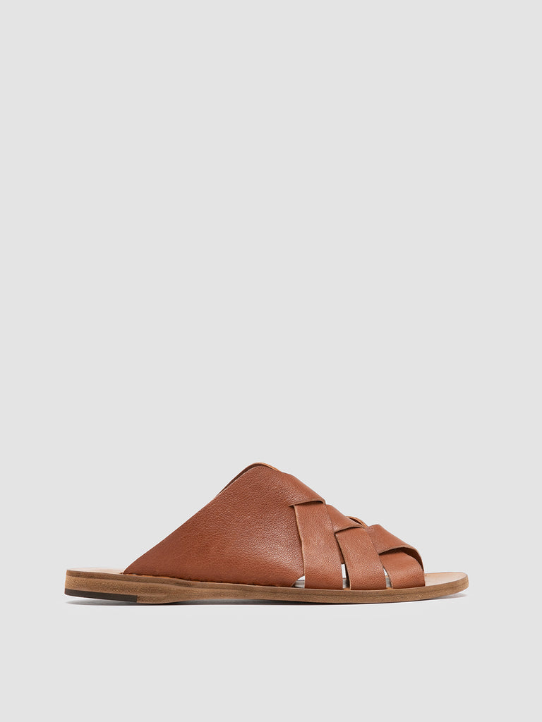ITACA 049 Santiago - Brown Leather Slide Sandals