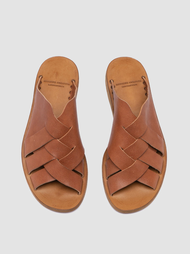 ITACA 049 Santiago - Brown Leather Slide Sandals Women Officine Creative - 2