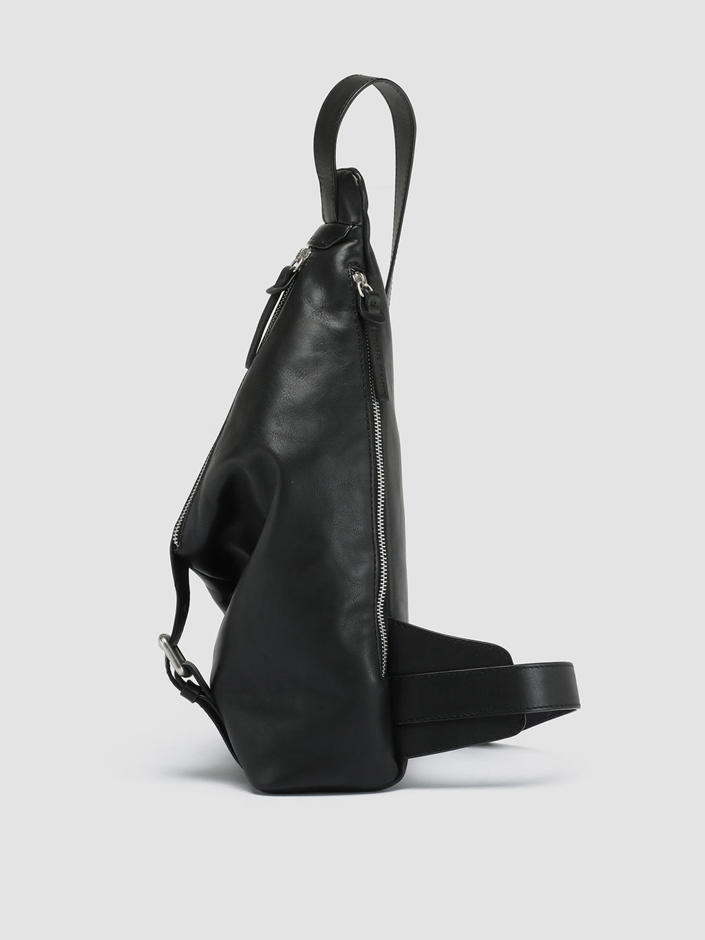 JULES 004 - Black Leather Waist Pack - 4
