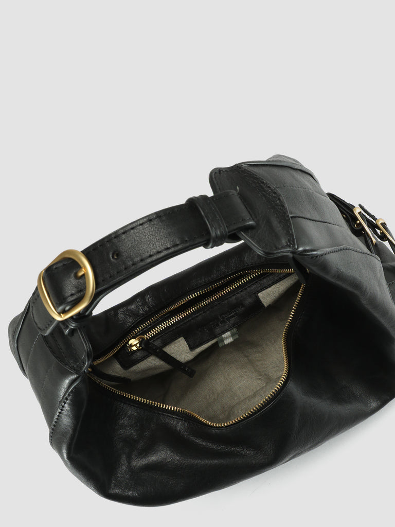 JULIE 001 Nero - Black Leather Shoulder Bag