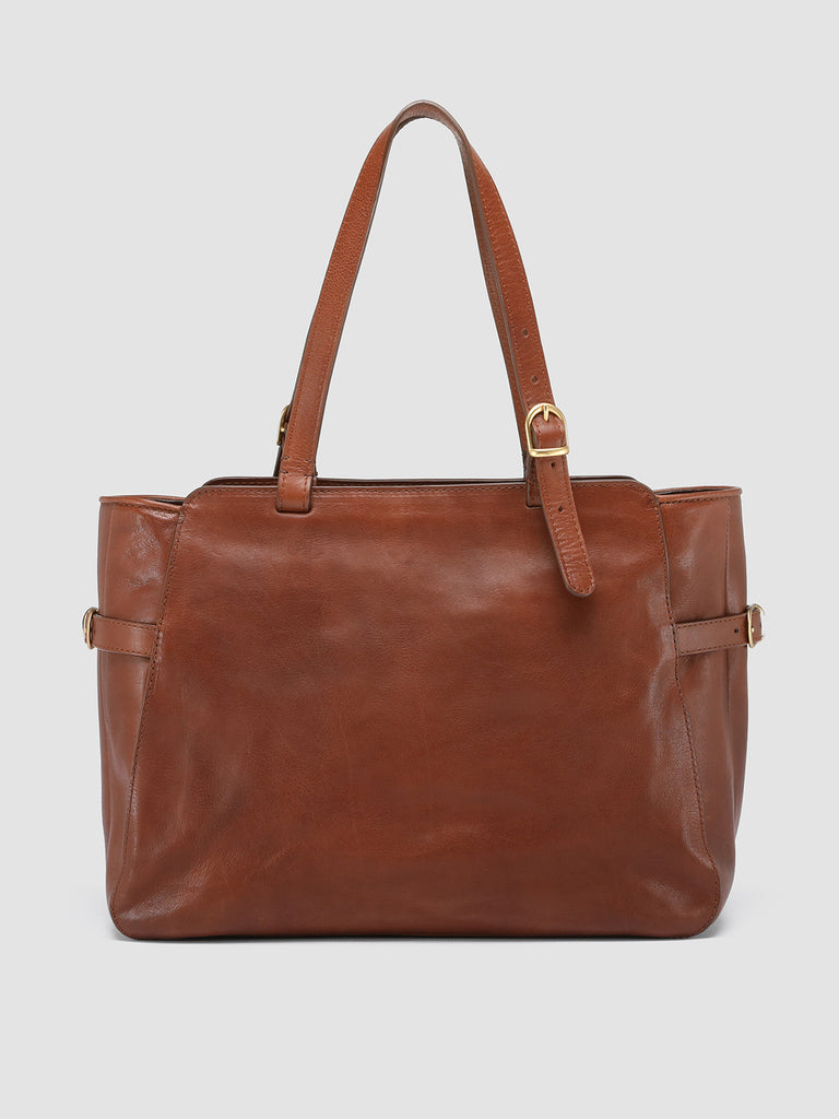 JULIE 003 Brown - Brown Leather Shoulder Bag