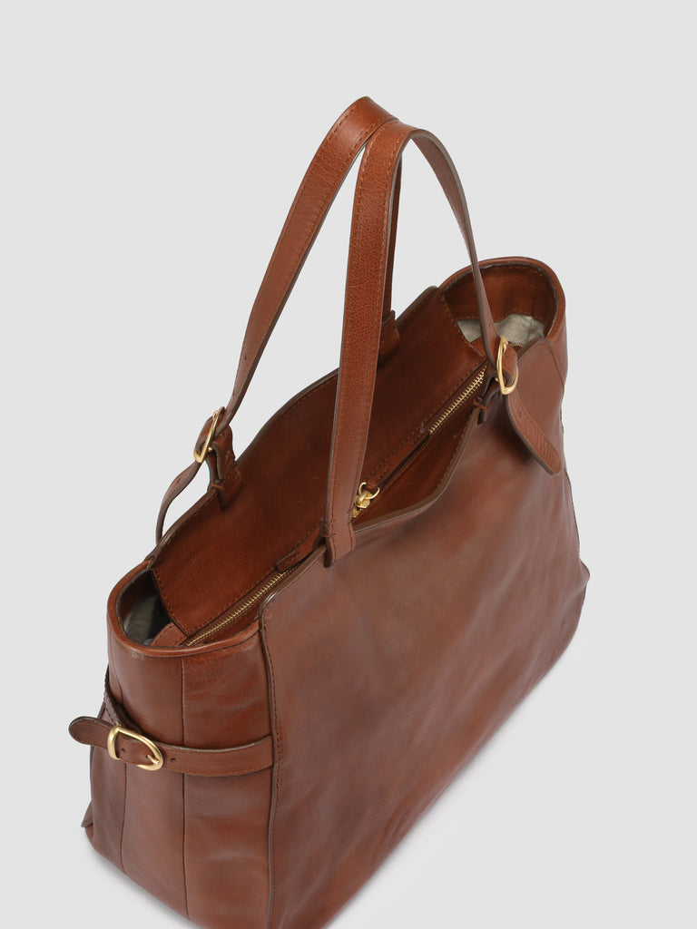 JULIE 003 Brown - Brown Leather Shoulder Bag