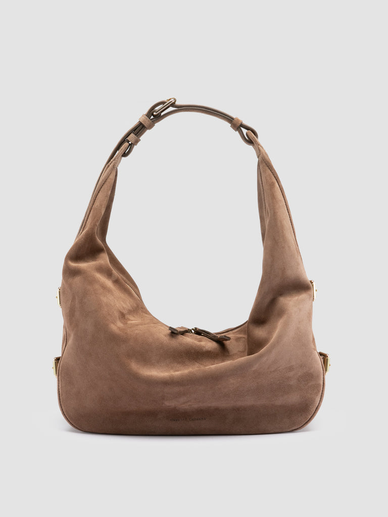 JULIE 015 - Brown Suede Shoulder Bag