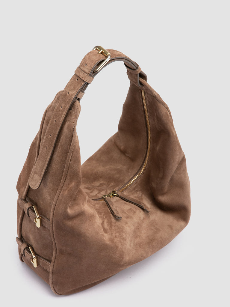 JULIE 015 - Brown Suede Shoulder Bag-hover