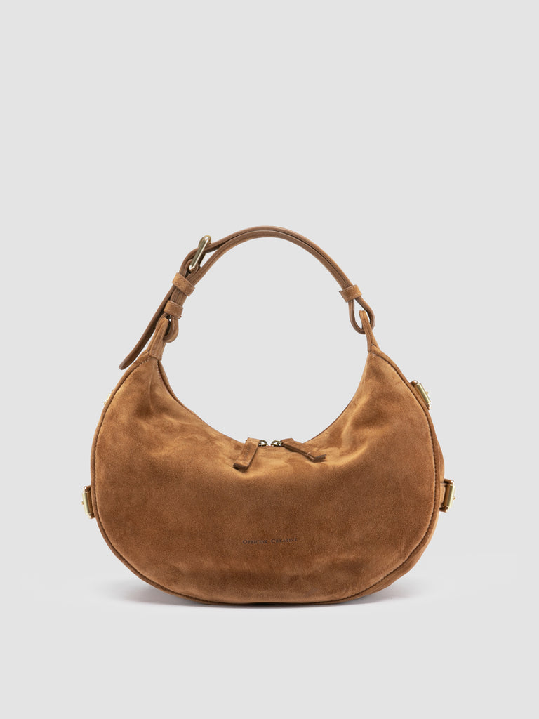 JULIE 016 - Light Brown Suede Shoulder Bag