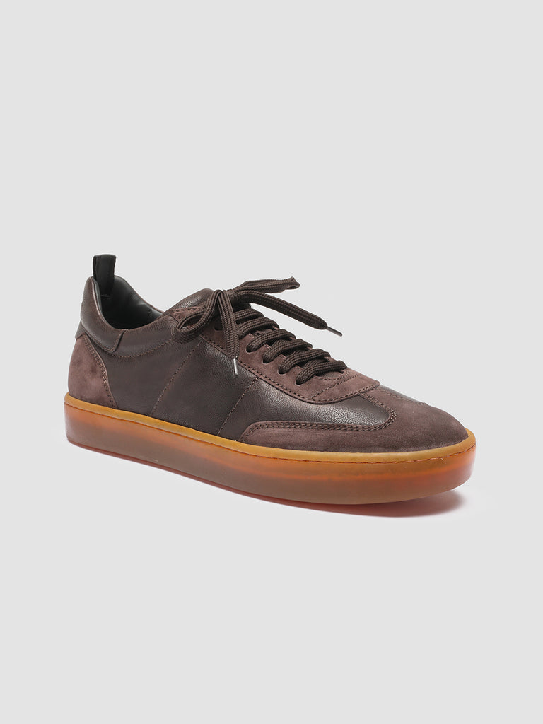 KOMBINED 001 Chocolate - Brown Leather Sneakers Latex Sole Men Officine Creative - 3