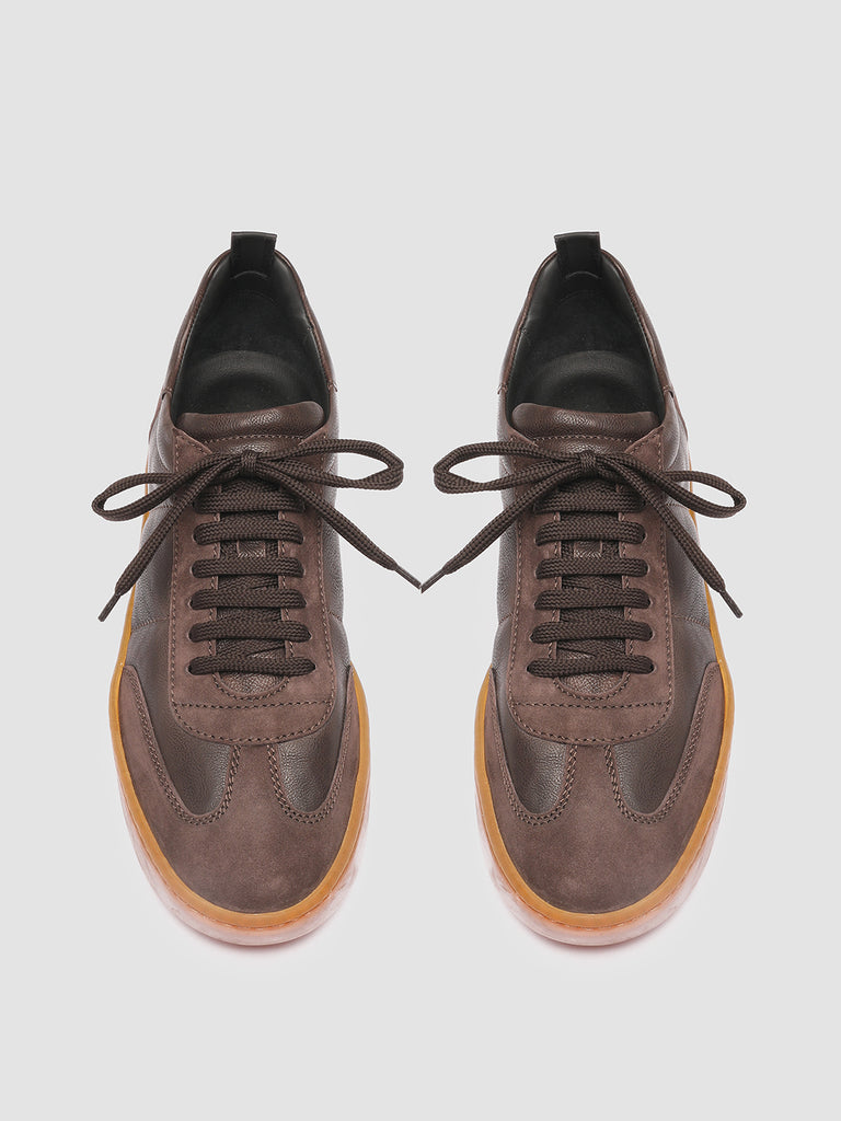 KOMBINED 001 Chocolate - Brown Leather Sneakers Latex Sole