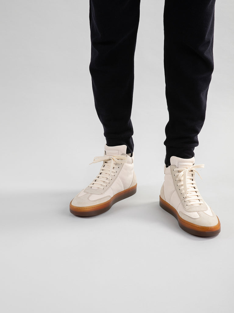 KOMBINED 002 Ivory Tofu - White Leather Sneakers Latex Sole