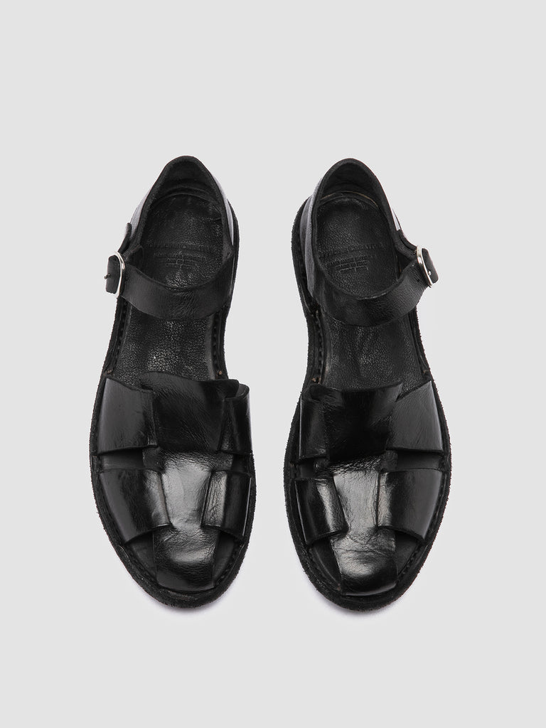 LEGRAND 164 Nero - Black Leather Fisherman Sandals