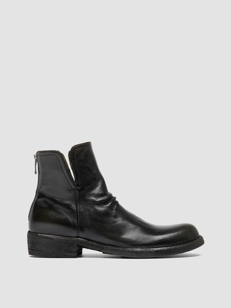 Womens Black Leather Zipped Boots: LEGRAND 169 – Officine Creative
