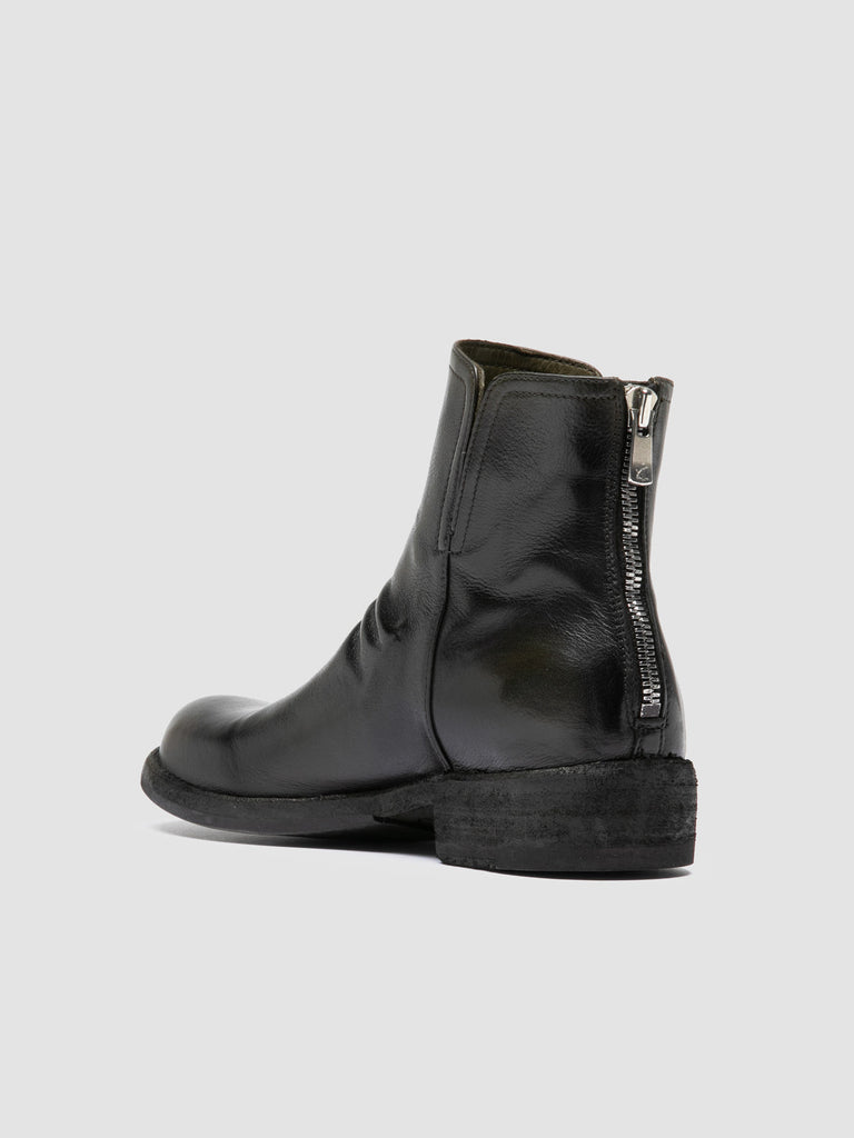 LEGRAND 169 - Dark Green Leather Zipped Boots