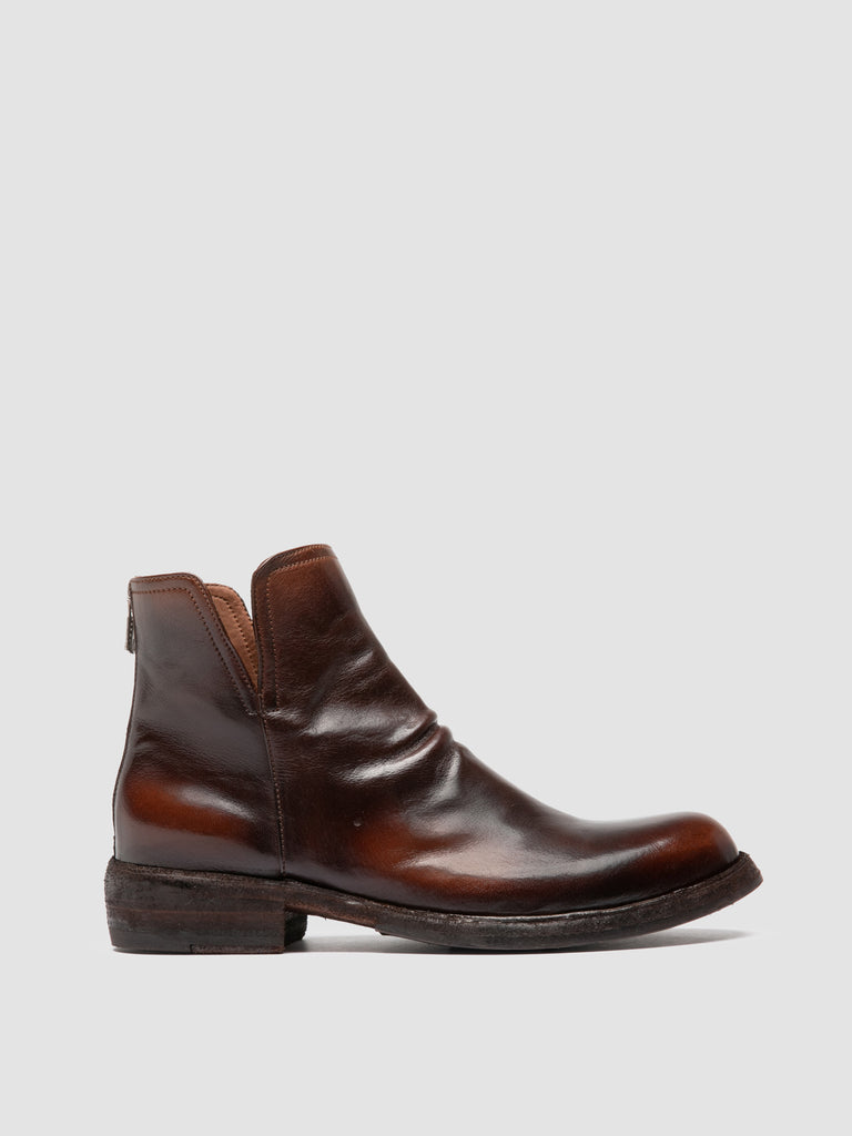 LEGRAND 169 - Brown Leather Zipped Boots